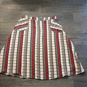 Chic A-Line Plaid Skirt in Red and Black